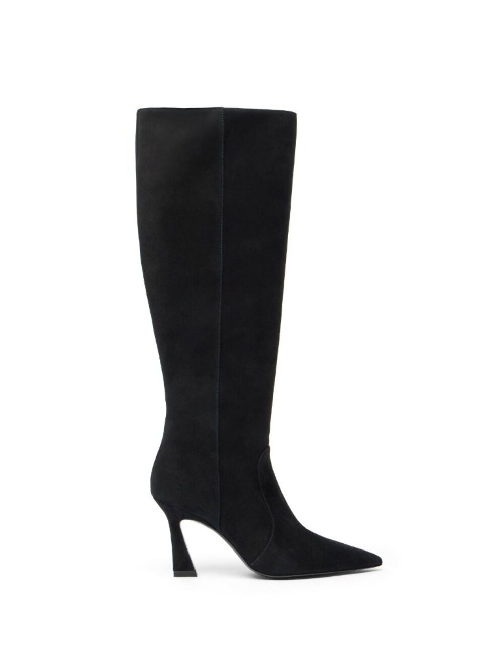 $900 STUART WEITZMAN VINNIE ZIP BOOT 85 BLACK SUEDE POINTY HEEL BLACK 9 (PD14)